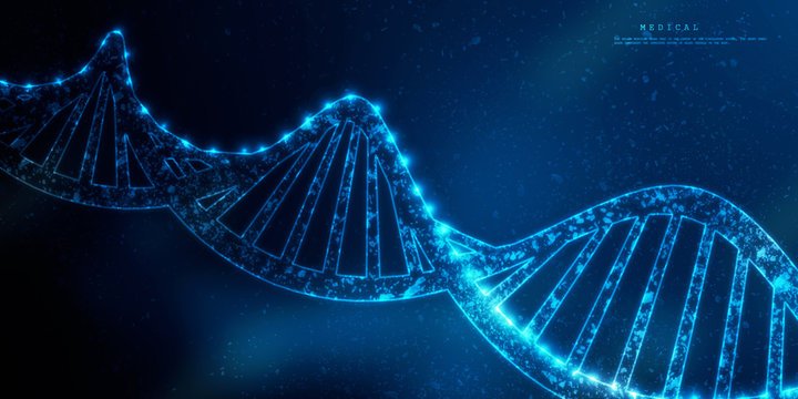 2d render of dna structure, abstract background
