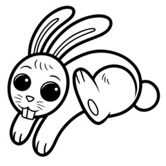 Rabbit cartoon vector. Coloring book for kids