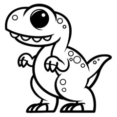 Dinosaur vector cartoon. Coloring book for kids