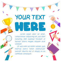 cute back to school poster template with text