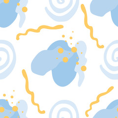 Obraz premium Seamless vector pattern of different form colorful shapes. Abstract background for prints, wallpaper, stationery, textile, scrapbook, web,