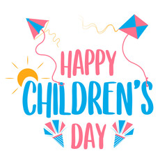 Children's Day greeting card colorful vector illustration