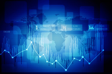2d rendering Stock market online business concept. business Graph 