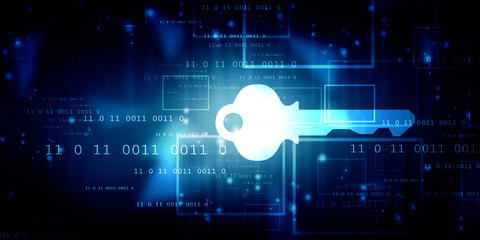 2d illustration digital abstract technology digital future cyber security key