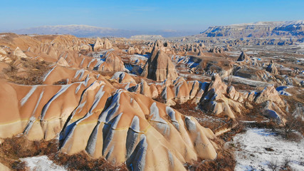 World Heritage, Cappadocia, Gereme, Turkey. Beautiful mountains of volcanic origin.