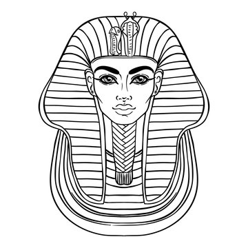 King Tut Mask Coloring Page