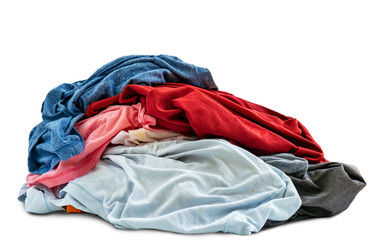 Used clothes isolated on white background
