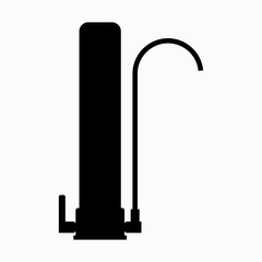 Compact water filter with a faucet