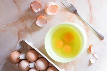raw eggs