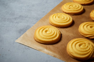 Butter cookies close up