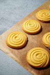 Butter cookies close up