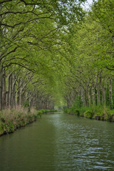 Panorámica del Canal du Midi en Toulouse, Francia.