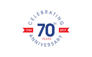 70th years anniversary logo design