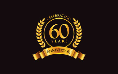 Naklejka premium 60th years anniversary logo design