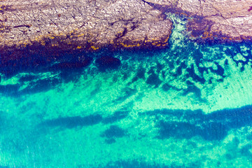 Aerial view of the Atlantic at Carrickfad by Portnoo in County Donegal - Ireland