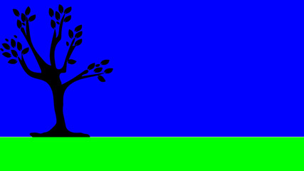 Obraz premium blue sky with black tree background