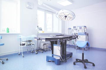 nterior of operating room in modern clinic
