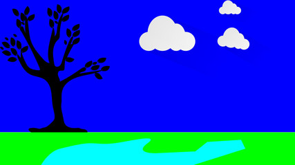 Fototapeta premium blue sky with black tree background