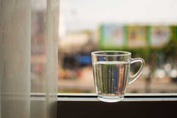 background photo A glass of water with light and shadow abstract beautiful vivid fresh thirsty clean healty refresh colorful color