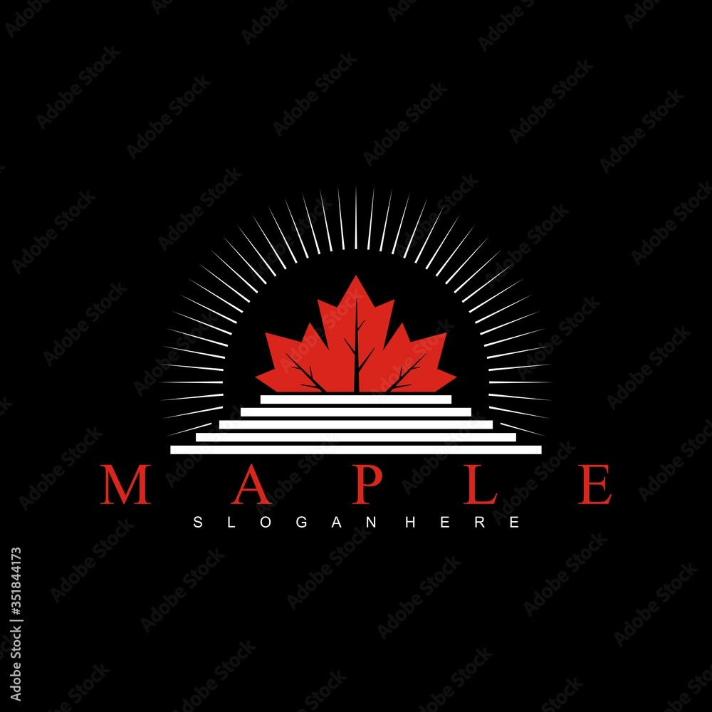 Canvas Prints maple logo design concept vector