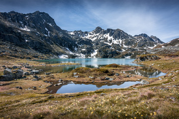 Lacs, étangs de Fontargente dans les Pyrénées - Ariège - Occitanie - France