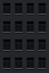 Obraz premium facade house windows at night