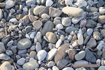 Background of stones on the beach
