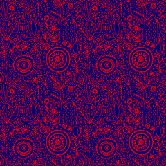 abstract seamless background with plants fabric print vector illustration