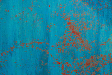 shabby weathered rusty blue iron texture for a wallpaper or background