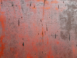 shabby weathered rusty brown and orange iron texture for a wallpaper or background