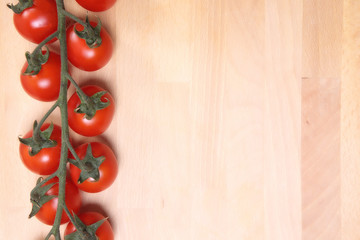 bunch of beautiful red and ripe Pachino tomatoes
