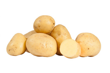 potatoes isolated on white background