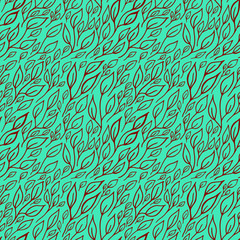 seamless pattern of green leaves