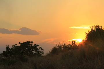 sunset in the mountains