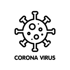 Corona virus outline icon design style illustration on white background
