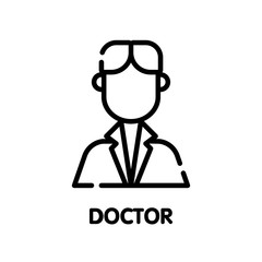 Doctor outline icon design style illustration on white background