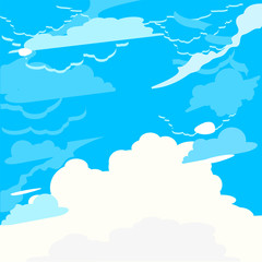 Beautiful sky background. Sky with clouds illustration. Cloudy weather Wallpaper
