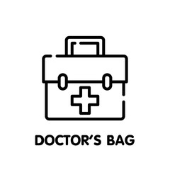 Doctor's bag outline icon design style illustration on white background