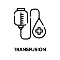 Medical transfusion outline icon design style illustration on white background