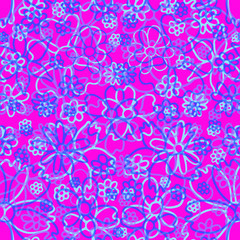 abstract seamless background with plants fabric print vector illustration