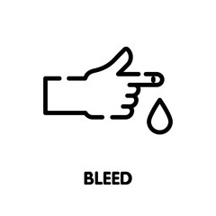 Wound bleed outline icon design style illustration on white background