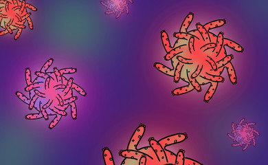 CORONA VIRUS 2019,Conceptual digital hand sketch of Corona virus. Abstract Background.