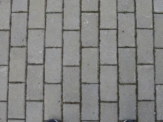 grey tiles around the building