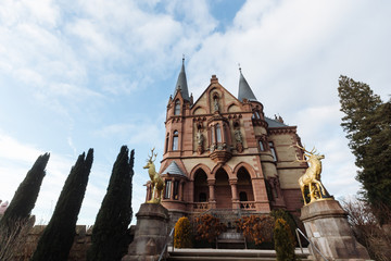 Drachenburg Castle in autumn near Bonn