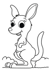 Cute cartoon Black and white illustration