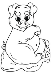  outline cartoon coloring book/animal/vegetable/ character