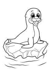 Fototapeta premium outline cartoon coloring book/animal/vegetable/ character