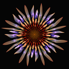 3d effect - abstract fractal floral graphic