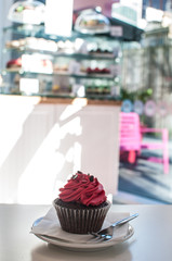 Cupcake served on table