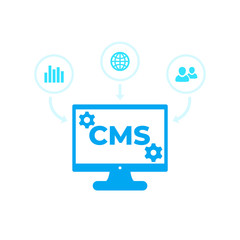 CMS, Content management system vector icons